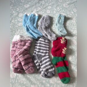Cozy Fuzzy Socks Set -(6 pair) Multicolor